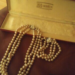 TAKE A EXTRA50% Necklace Bracelet Set, 925 Silver, Majorca Pearls, Classic Pearl